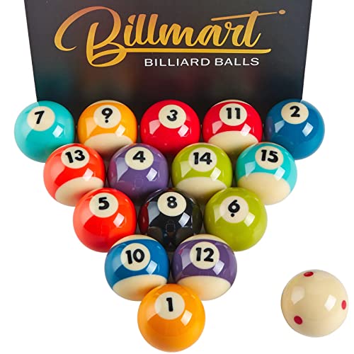 Billmart Premium Billiard Balls Pool Table Accessories 2-1/4" Regulation Size 16 Pool Balls Billiard Set - Image 1