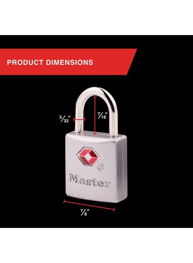 Master Lock TSA-Accepted Luggage Lock, 7/8 in. Wide, 4683Q (Pack of 4) Keyed Padlock, 4 Pack, Brass - Image 1