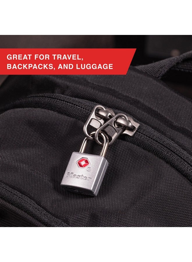 Master Lock TSA-Accepted Luggage Lock, 7/8 in. Wide, 4683Q (Pack of 4) Keyed Padlock, 4 Pack, Brass - Image 2