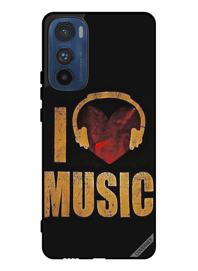 Covernex Protective Case Cover For Motorola Edge 30 Vintage I Love Music - Image 1