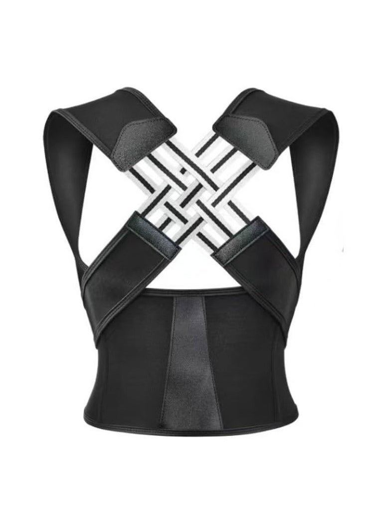 Generic - Adult Back Waist Posture Corrector Adjustable Correction Belt Shoulder Lumbar Brace Spine Support Belt Vest, back pain relief back straightener - Image 1