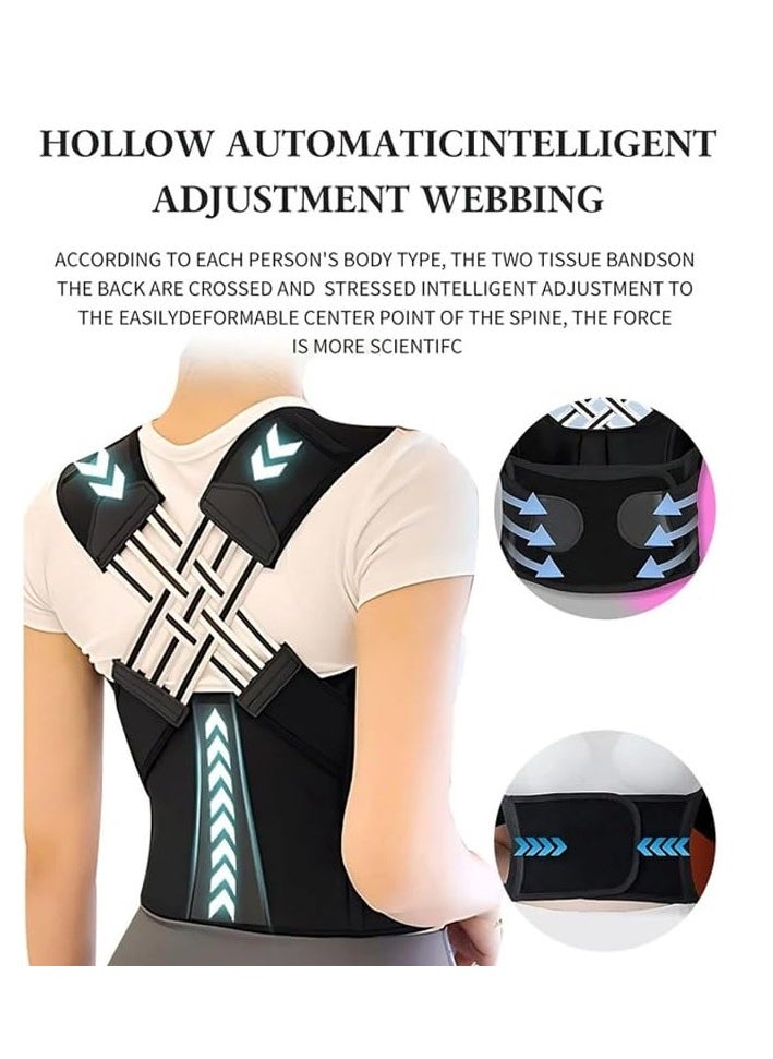Generic - Adult Back Waist Posture Corrector Adjustable Correction Belt Shoulder Lumbar Brace Spine Support Belt Vest, back pain relief back straightener - Image 1