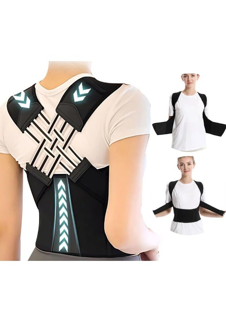 Generic - Adult Back Waist Posture Corrector Adjustable Correction Belt Shoulder Lumbar Brace Spine Support Belt Vest, back pain relief back straightener - Image 1