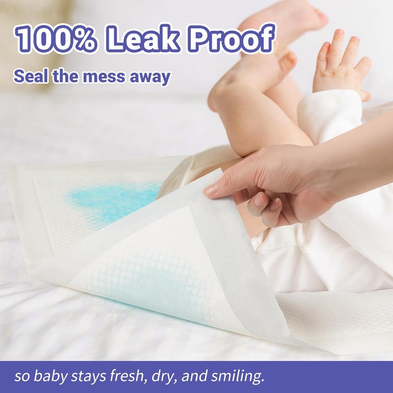 POIKSHARK 100 Pack Disposable Changing Pads for Baby 24 x 18 Super Absorbency Disposable Underpads Large Bed Pads Absorbent Fluff Protective Table Pads Disposable Diaper Changing Pads Leakproof - Image 5