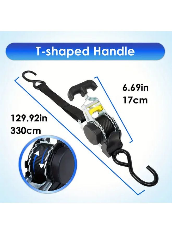 TPC ARRS 1500T Heavy Duty Auto Retractable Ratchet Tie Down Straps 2 Pack 1500lb Strength - Image 1