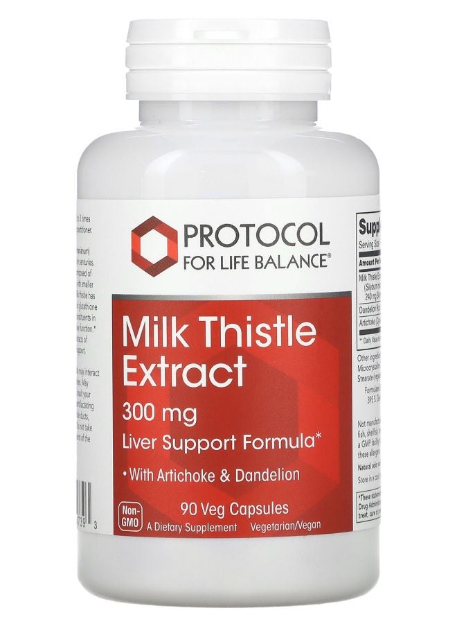 Protocol For Life Balance Milk Thistle Extract  300 mg  90 Veg Capsules - Image 1