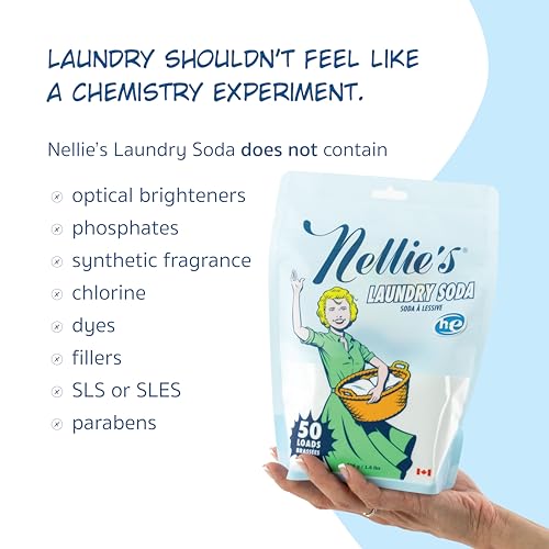 Nellie's نيليز لوندري صودا - مسحوق غسيل مركز - كيس لـ 50 غسلة - لطيف على البشرة والبيئة - خالي من العطور - صنع في كندا - Image 3