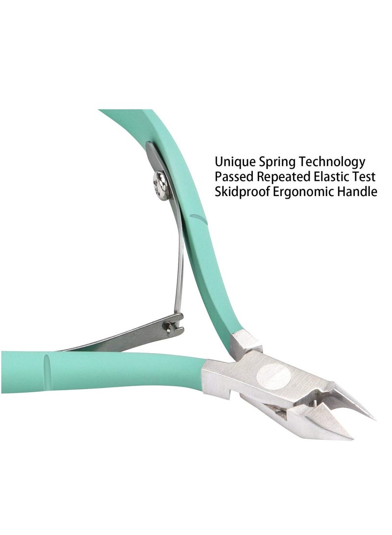 Red Blossom 2pcs Stainless Steel Cuticle Nipper and Pusher Set - Professional Grade, Durable Manicure & Pedicure Tools with Precision Tips for Dead Skin Removal, Green  - Image 4