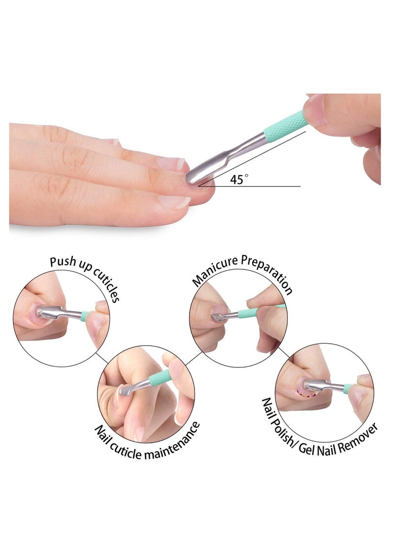 Red Blossom 2pcs Stainless Steel Cuticle Nipper and Pusher Set - Professional Grade, Durable Manicure & Pedicure Tools with Precision Tips for Dead Skin Removal, Green  - Image 5