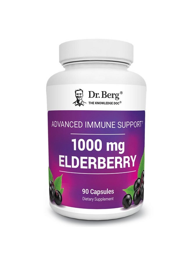 Dr. Berg Nutritionals Dr. Berg Black Elderberry Capsules (Advanced Immune Support*) with 15,000 IU Vitamin D, 60 mg of Zinc, & 90 mg of Camu Camu - (4-in-1) Sambucus Elderberry Immune Support Supplement - 90 Capsules - Image 1