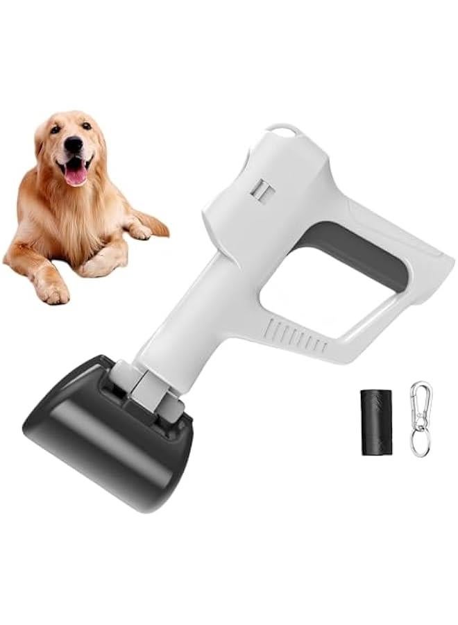 جامع  الكلاب مع موزع مدمج لأكياس ال - جهاز لجمع ال للكلاب الصغيرة والمتوسطة والكبيرة (يشمل 12 كيسًا قمامة - إبزيم معدني) (أسود) - Image 1