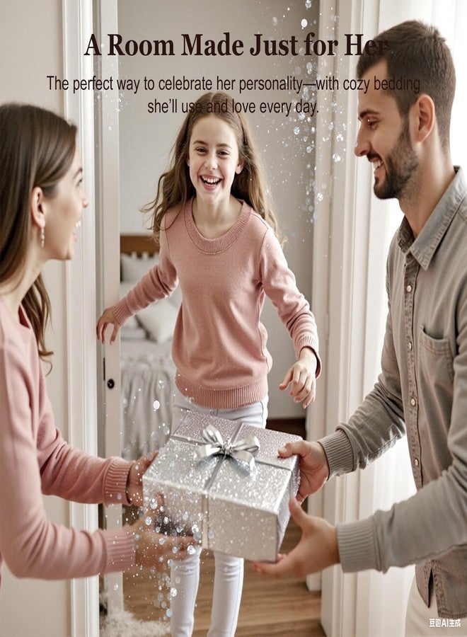 Codi Silver and Grey Bedroom Set, Gray Girls Bedding Comforter Sets Queen and Full Size, 4 Pieces for Women - All Seasons Warm - Image 3