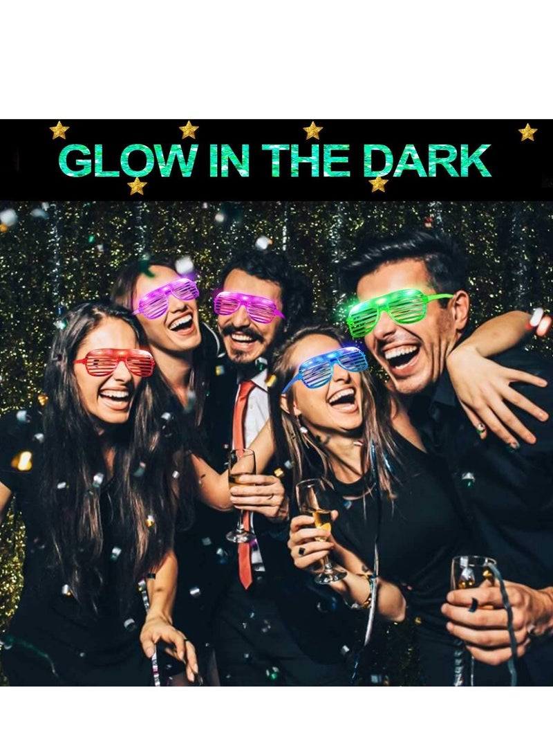 نظارات حفلة 5 قطع نظارات LED مضحكة تتوهج في الظلام نظارات لم favors حفلات العطلات هدايا بألوان متنوعة ضوء وامض تناسب الحفلات الموسيقية أعياد الميلاد - Image 3