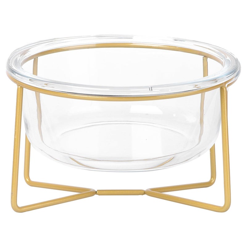 Oblique Glass Pet Feeding Bowl With Elevated Stand Raised Design For Comfortable Easy Clean Cat And Small Dog Food Bowl - Image 2