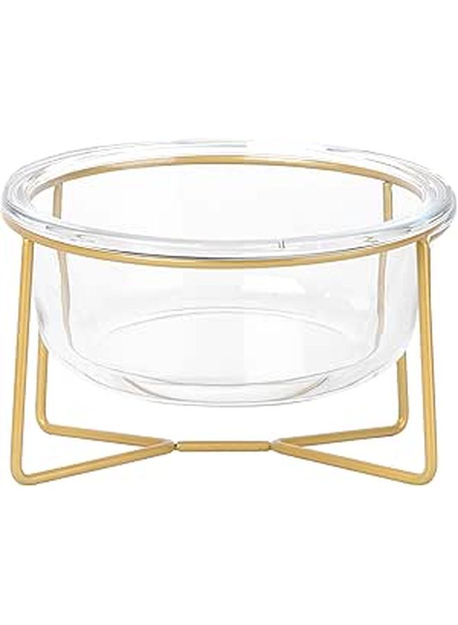 Oblique Glass Pet Feeding Bowl With Elevated Stand Raised Design For Comfortable Easy Clean Cat And Small Dog Food Bowl - Image 1