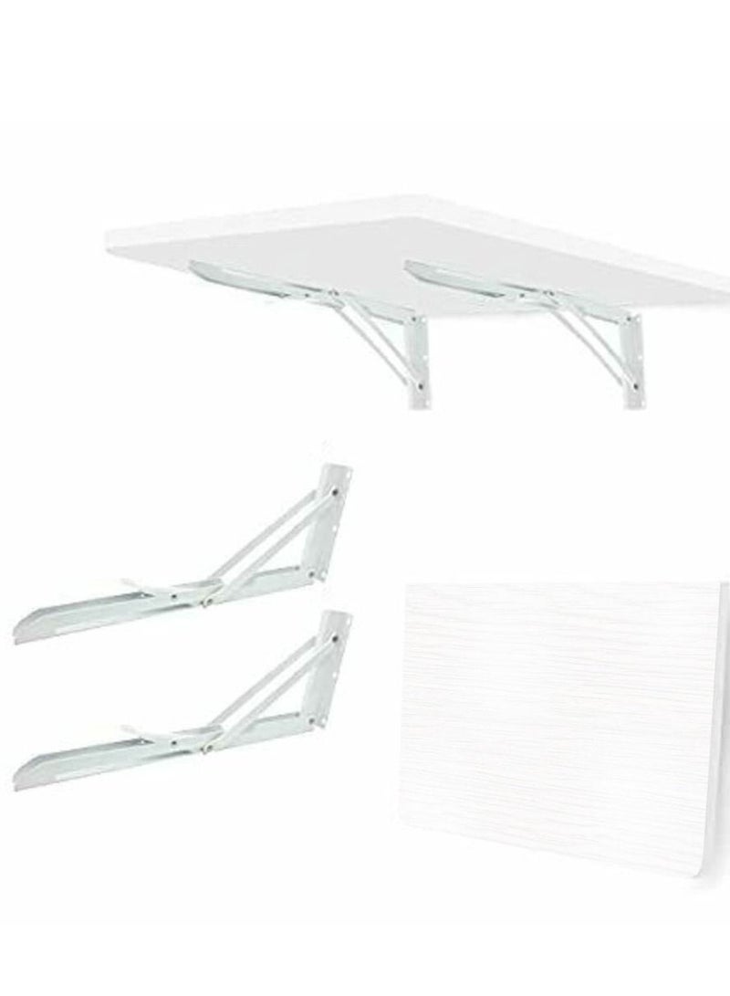 MARGOUN Folding Table Wall Mounted Computer Desk White 40*60 cm - Image 2