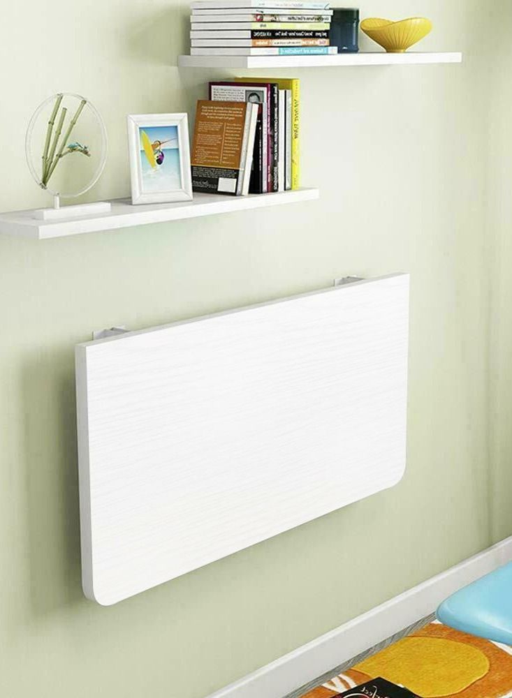 MARGOUN Folding Table Wall Mounted Computer Desk White 40*60 cm - Image 3