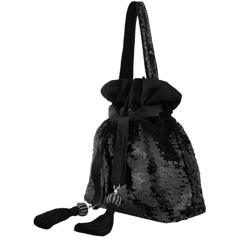 MASQ by Q-One Sequin Potli Bag for Women | Party & Wedding Clutch Bag | Handcrafted Drawstring Potli with Tassels | Festive & Ethnic Gift Pouch for Ladies - Image 5