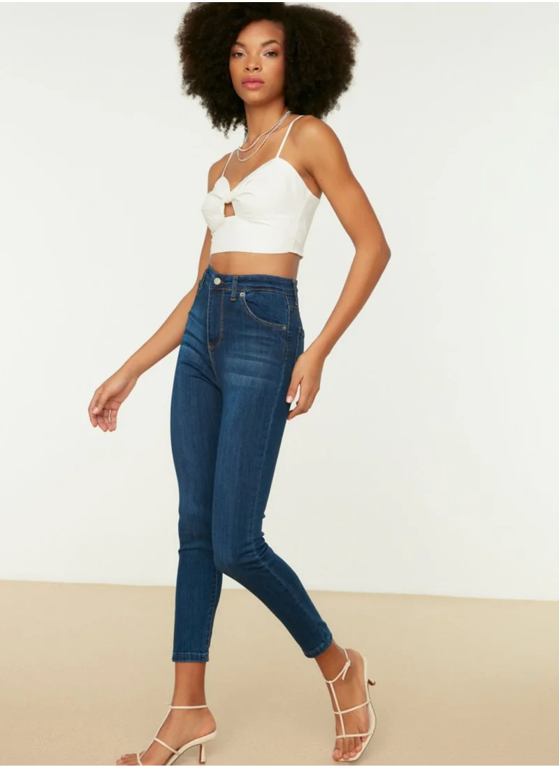 trendyol Blue High Waist Skinny Jeans