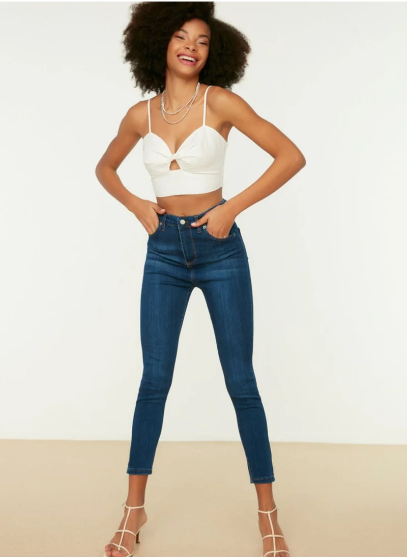trendyol Blue High Waist Skinny Jeans
