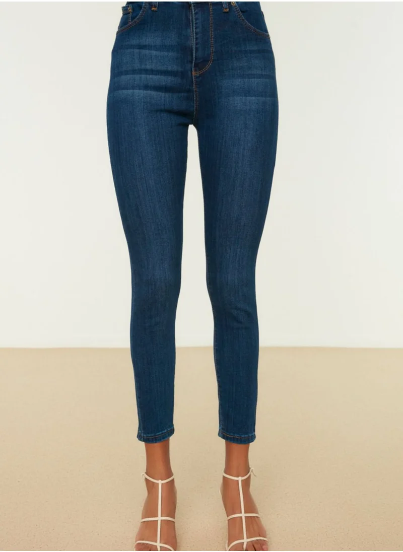 trendyol Blue High Waist Skinny Jeans