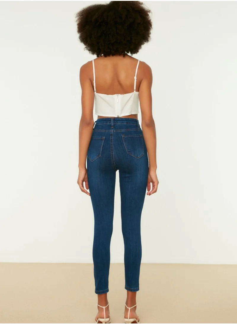 trendyol Blue High Waist Skinny Jeans