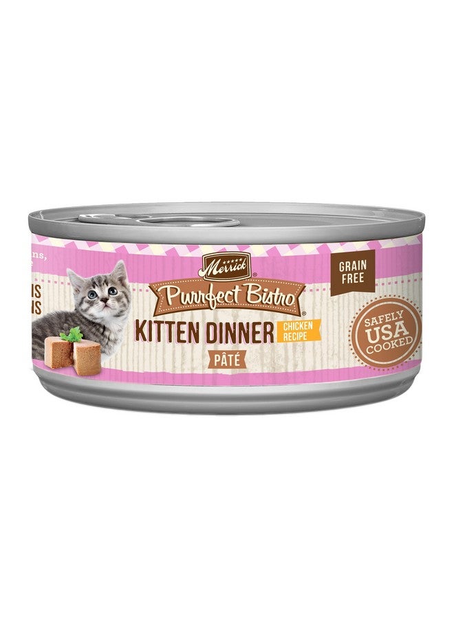 Merrick Purrfect Bistro Grain Free Premium Soft Canned Pate Chicken Wet Cat Food, Kitten Dinner Recipe  5.5 Oz Can - Image 1
