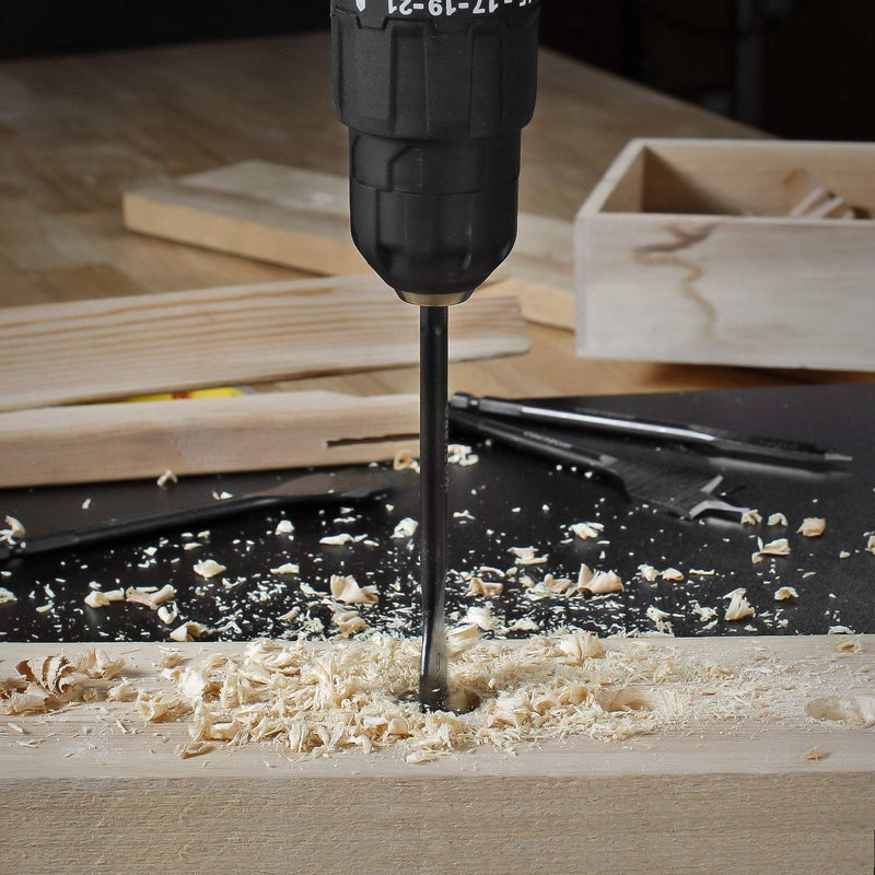 WORKPRO 10-Piece Pro Spade Drill Bit Set- Black Coating, Premium Carbon Steel, Paddle Flat Bits for Woodworking, Assorted Bits 1/4" to 1-1/2" with Storage Case - Image 4