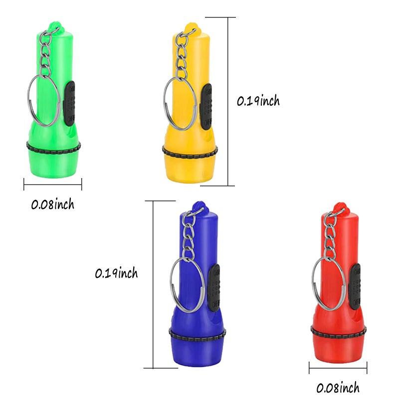 Winbar Mini Flashlight Keychain, 24PCS Bulk Assorted Colors Toy Flashlight for Hiking Camping Party for Kids Night Reading Party Camping Emergency and Hunting - Image 2
