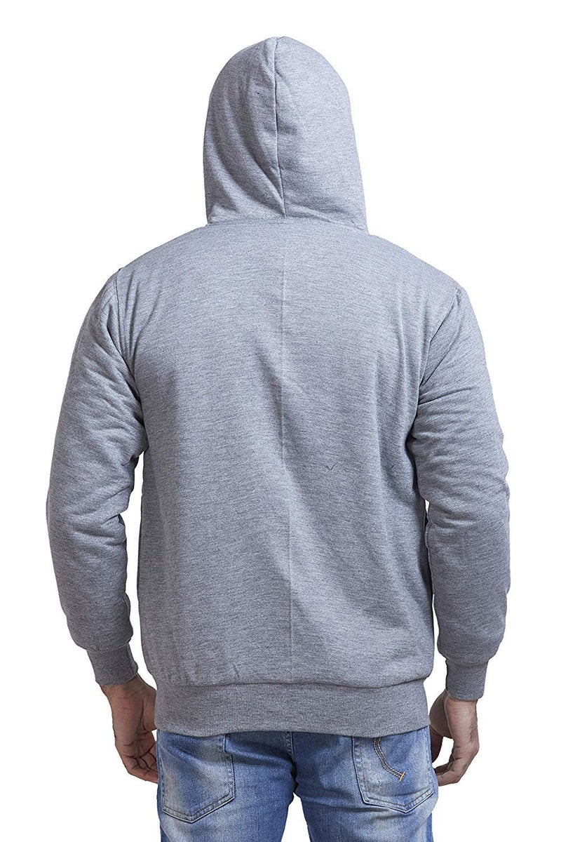 ADBUCKS for Men’s Outdoor Down Zipper Thick Jacket Outwear With Black & White Inside Fur And Made By Rich Cotton Fabric With Hoodies (Lightgrey, Medium) - Image 4