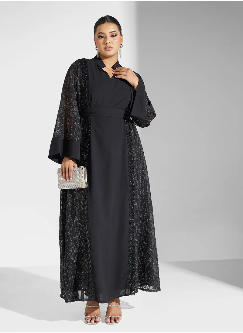 خزانة Plus size embroidered jalabiya