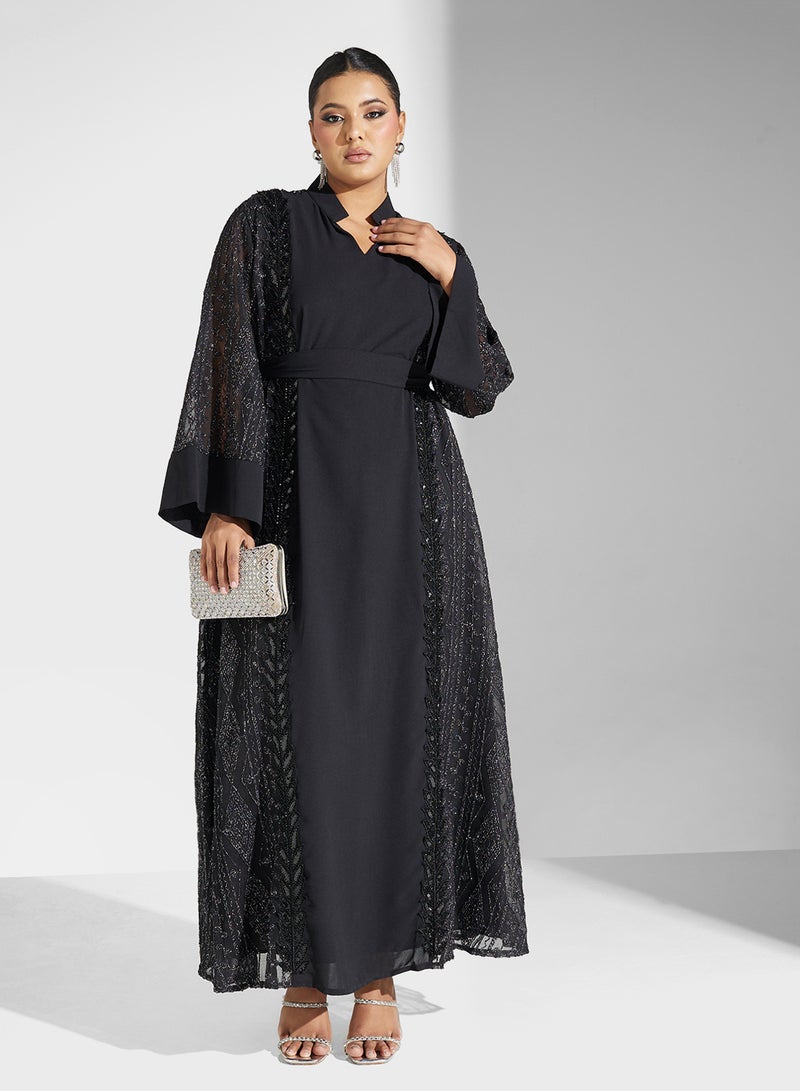 Khizana Plus size embroidered jalabiya  - Image 1