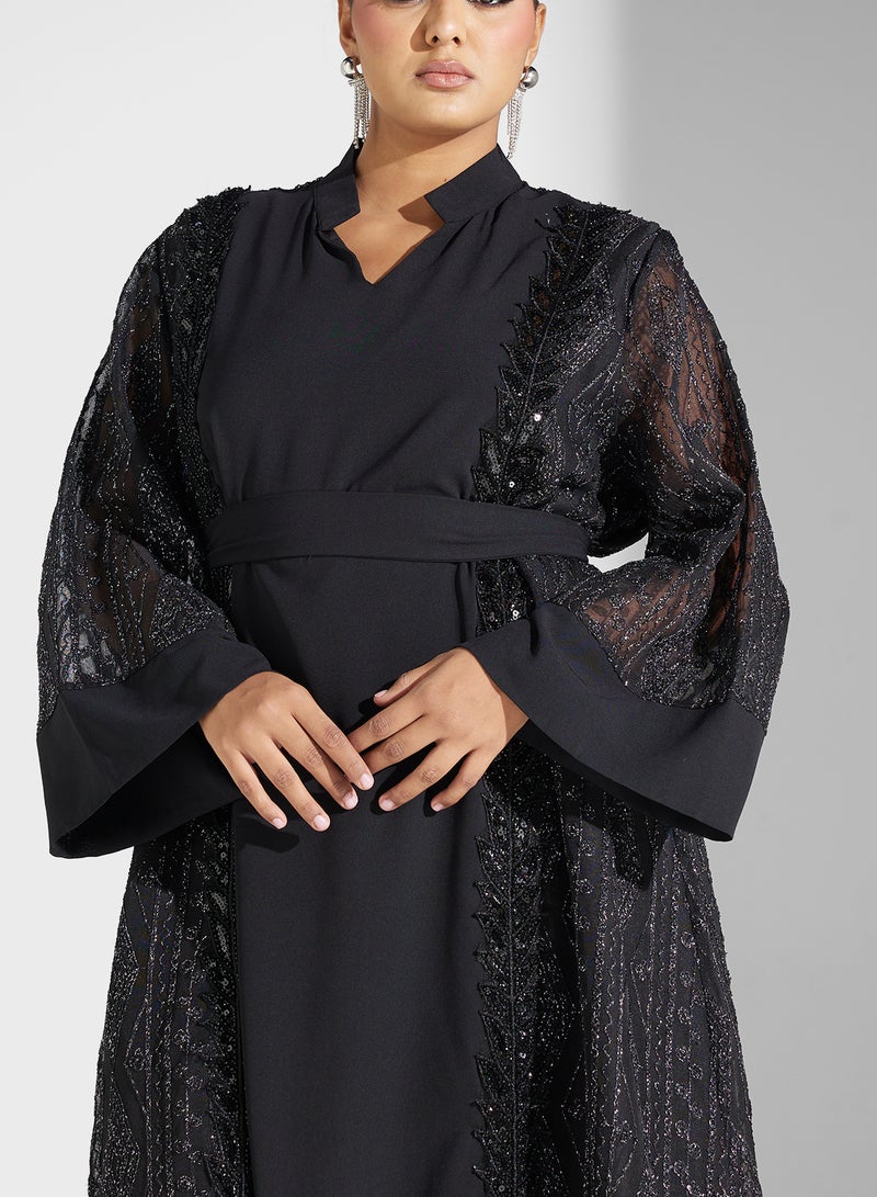 Khizana Plus size embroidered jalabiya  - Image 3