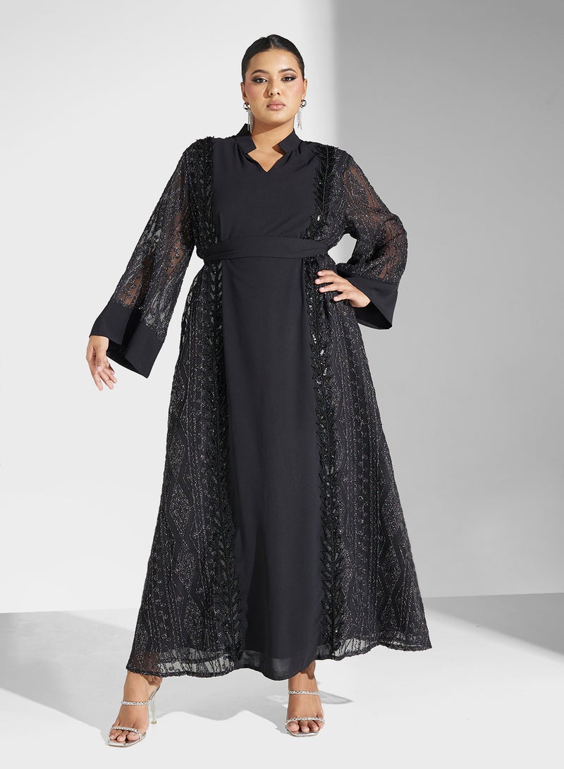 Khizana Plus size embroidered jalabiya  - Image 4