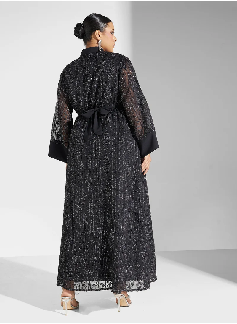 Khizana Plus size embroidered jalabiya