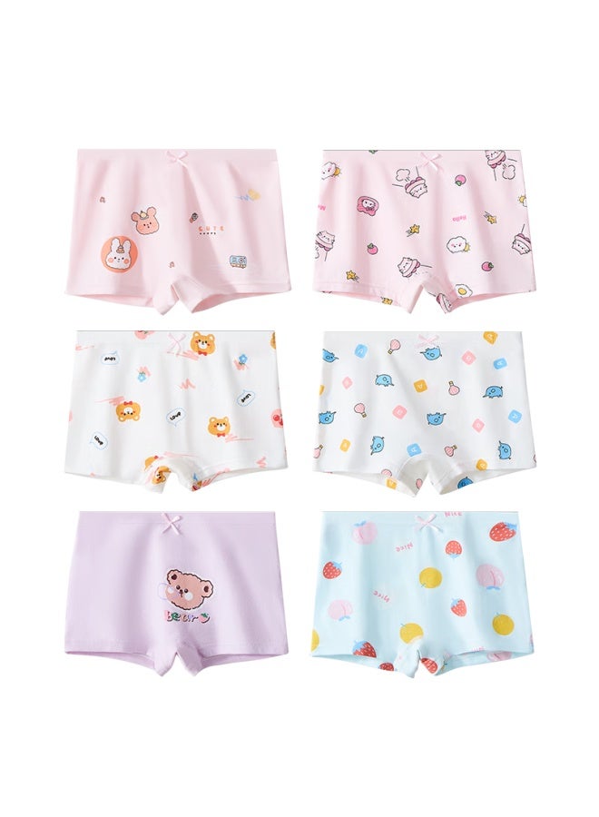 Langsha Kids Girls Underwear Antibacterial Boxer Briefs For Children 5a Size 6-pack 110cm