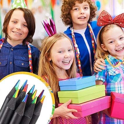 Bitrexup Art Supplies for Kids and Adults, 7 Color in 1 Black Wooden Rainbow Colored Pencils for Coloring Books, Easter Basket Stuffers, Drawing, Sketching (24) - Image 5