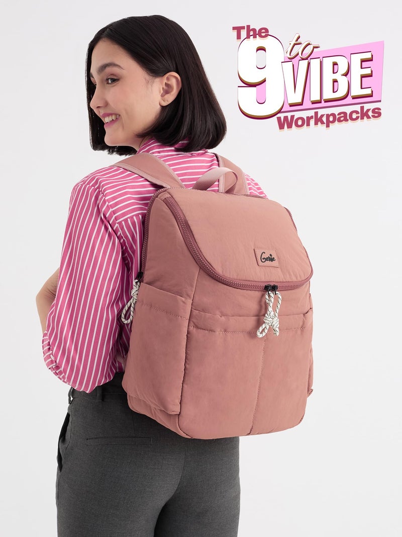 Genie Plushpack Casual Backpack For Girls |15 Inch-27 Litres With 2 Compartments with Laptop, Multiple Pockets, Trolley Sleeve And Organizer |Best For Laptop, Makeup & College/Work Must-Haves - Red - Image 2