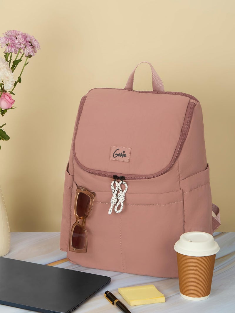 Genie Plushpack Casual Backpack For Girls |15 Inch-27 Litres With 2 Compartments with Laptop, Multiple Pockets, Trolley Sleeve And Organizer |Best For Laptop, Makeup & College/Work Must-Haves - Red - Image 3