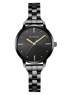 Curren 9019 Women's Water Resistant Alloy Analog Watch-30mm (Black)
