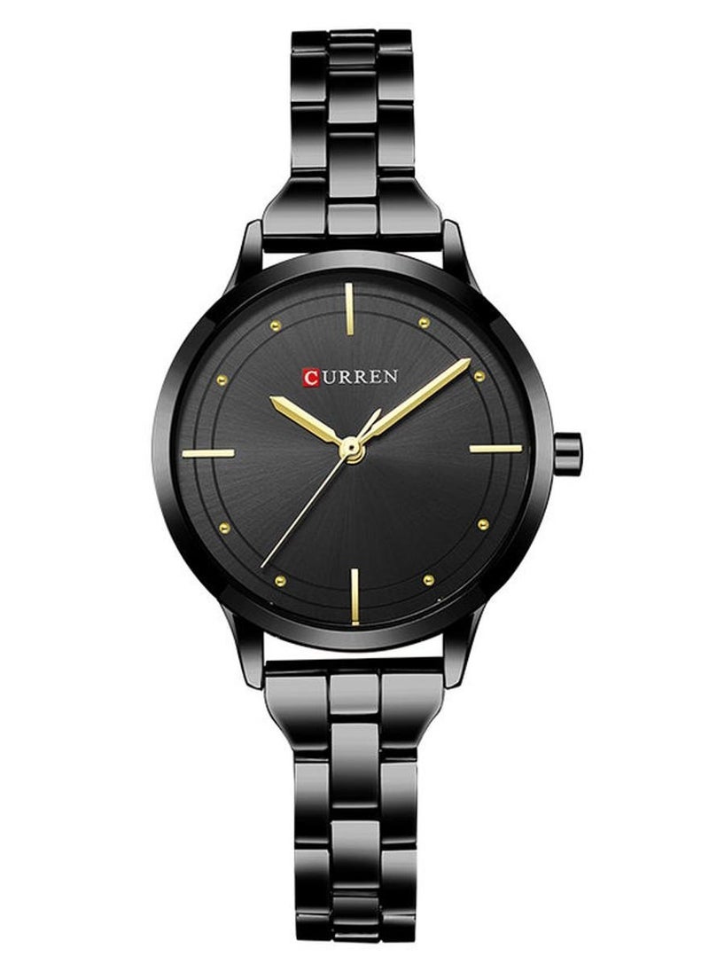 CURREN - Curren 9019 Women's Water Resistant Alloy Analog Watch-30mm (Black) - Image 1