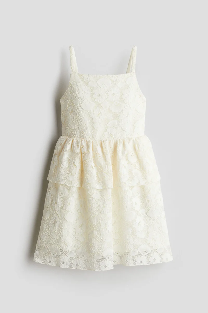 H&M Flounce-trimmed lace dress