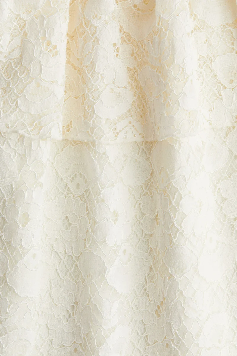 H&M Flounce-trimmed lace dress