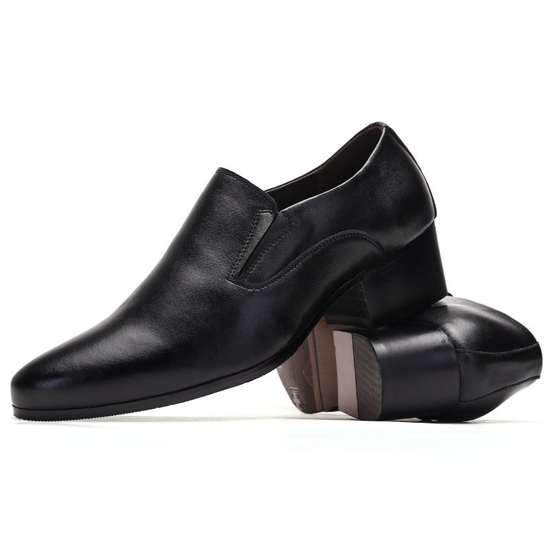 New Men'S High Heel 6Cm Pointed Leather Shoes Genuine Leather Trendy Height Increasing Men'S Shoes High Heel 8Cm Leather Shoes - Image 3