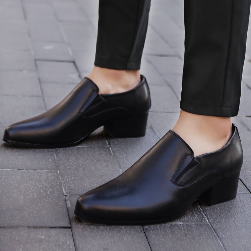 New Men'S High Heel 6Cm Pointed Leather Shoes Genuine Leather Trendy Height Increasing Men'S Shoes High Heel 8Cm Leather Shoes - Image 5