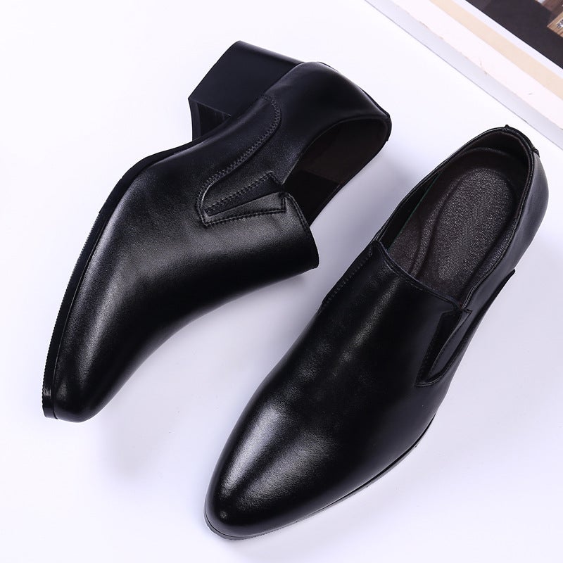 New Men'S High Heel 6Cm Pointed Leather Shoes Genuine Leather Trendy Height Increasing Men'S Shoes High Heel 8Cm Leather Shoes - Image 4