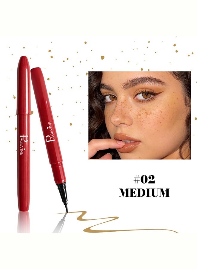 PAGE VINE Berry Freckle Pen, Ultra Fine Tip Long-Lasting Waterproof Natural-Looking Sun-Kissed Freckle Makeup Pen,#02 Medium - Image 2