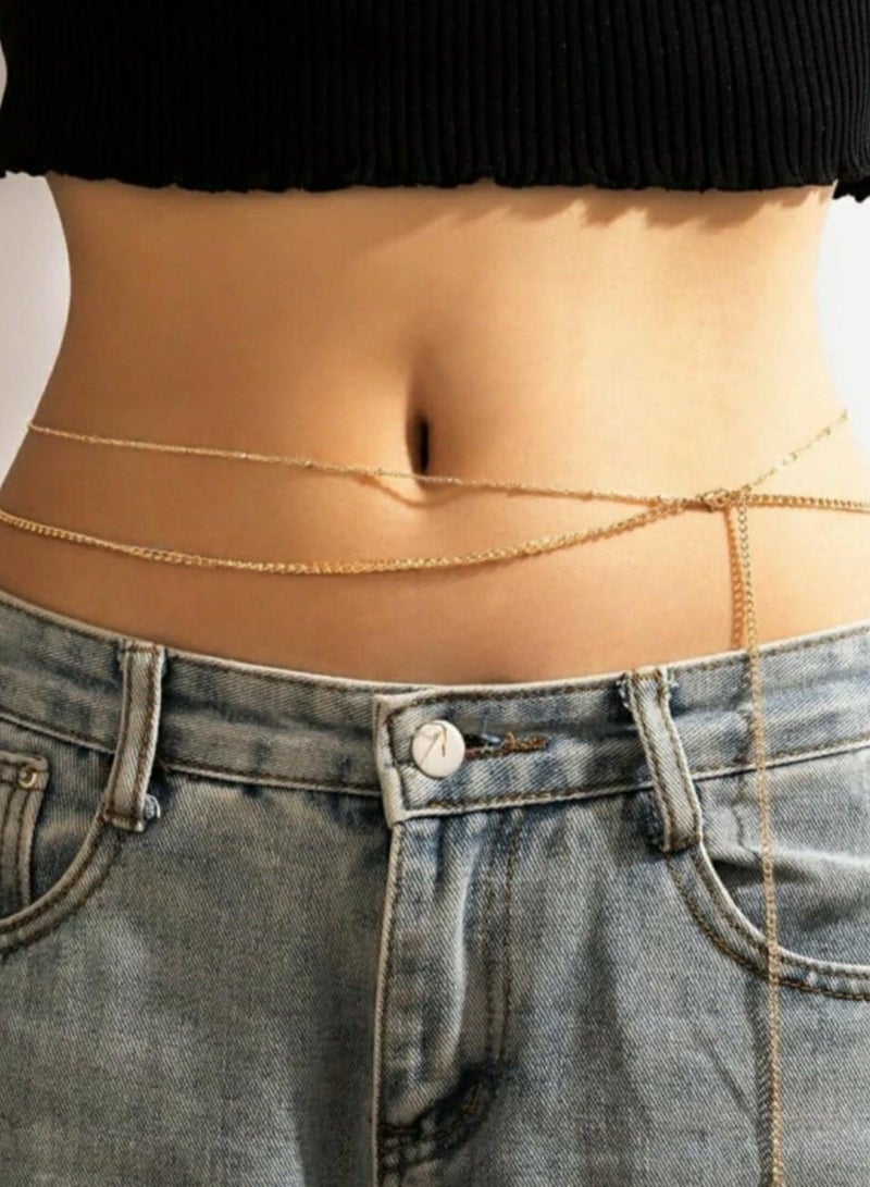 Women's Belly Chain of  Golden Chain - Multilayer