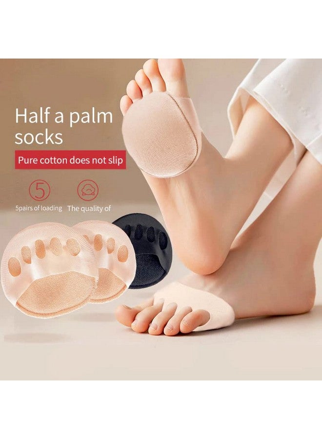 Bennort Forefoot Pads for Women High Heels, 2 pairs Non-Slip Toe Socks Reusable Ball of Foot Cushions Honeycomb Fabric Metatarsal Pads Invisible Forefoot Socks - Image 2