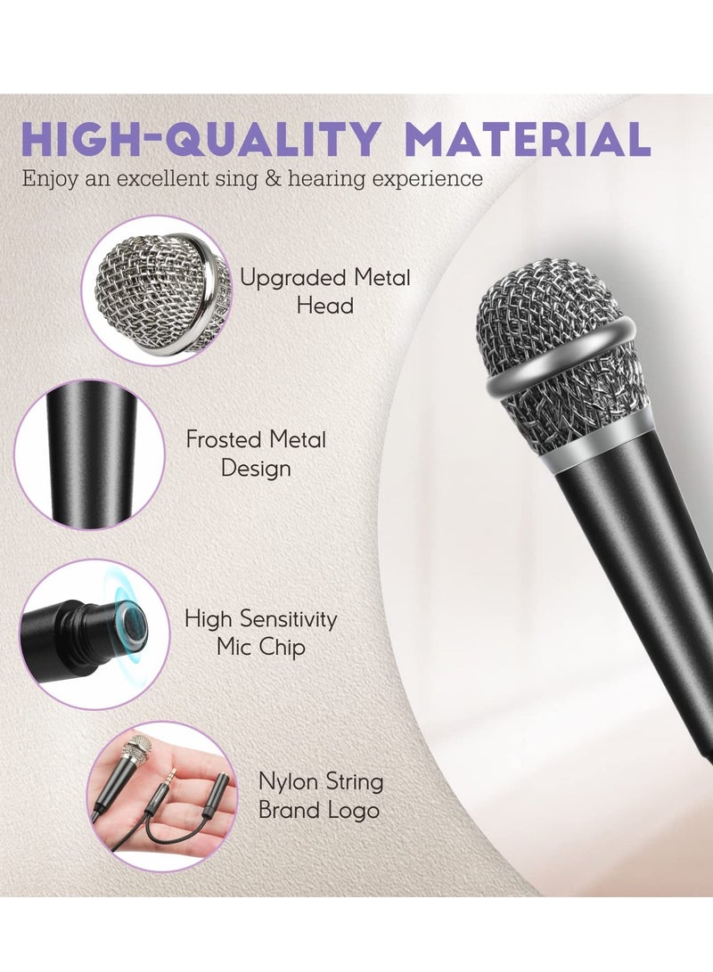 Excefore Mini Microphone Karaoke Tiny Singing Mic Equipment for Voice Recording Interviews Speeches 3.5mm Audio Connector Suitable for Laptop Cellphone Phone Ages 3+ 5PCS  - Image 4